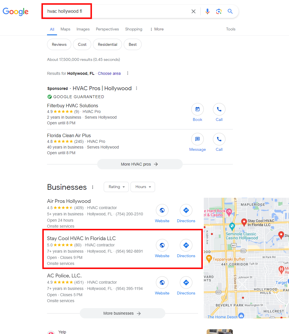 Case Study: Boosting Search Visibility for a Local HVAC Company in Florida