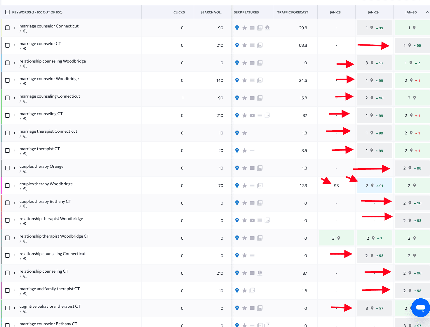 Case Study: Multiple #1 Local Rankings for Therapy Keywords in Under 1 Month